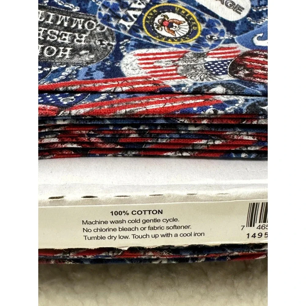 US Navy Fabric Sykel Enterprises Dog Tags Flags Blue Camo Cotton Pattern 1254